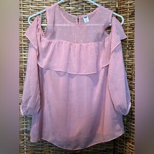 Old Navy Light Pink Ruffle Blouse